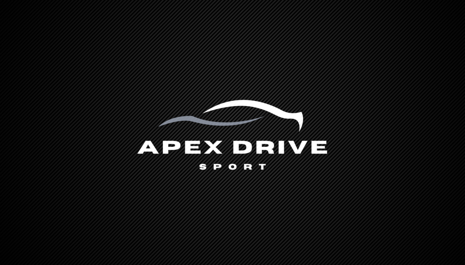 Logo von Apex Drive Sport in weißer Schrift auf schwarzem Hintergrund.
